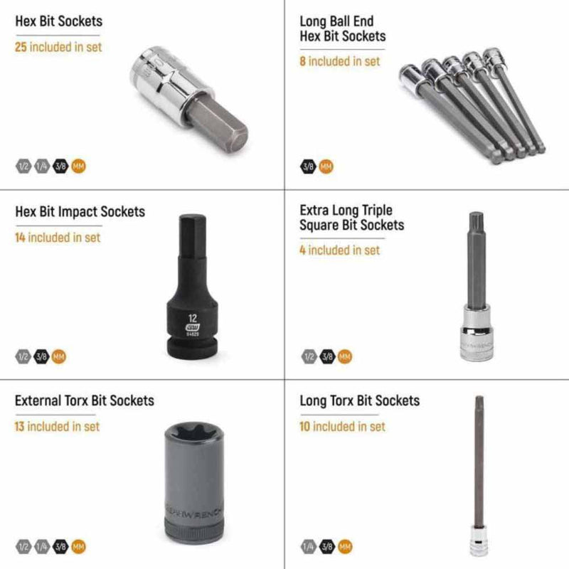 GEARWRENCH GEARWRENCH GWMSBSKCBMM Bit Socket Set