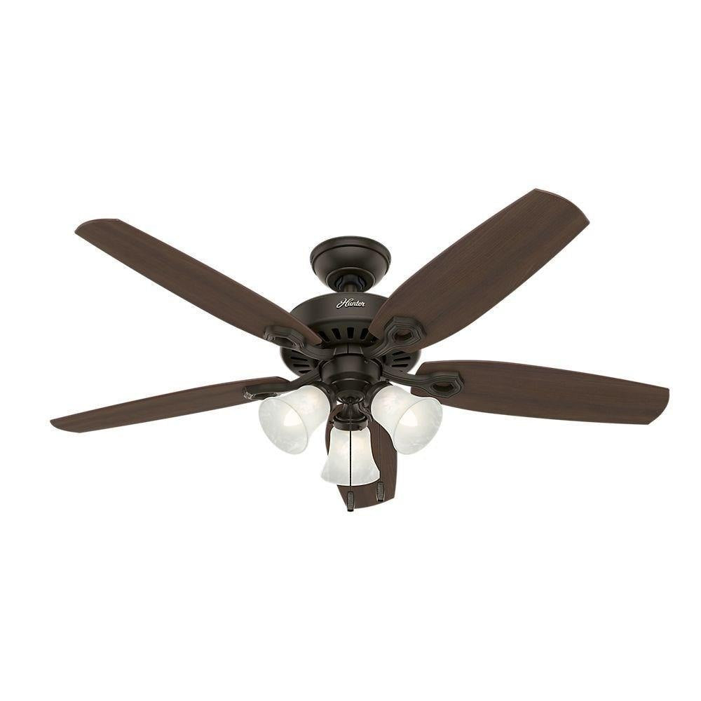 HUNTER HUNTER 53238 Builder 52 Inch Ceiling Fan with LED Light Kit and Pull Chain