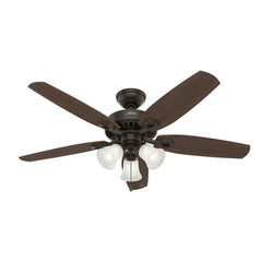 HUNTER HUNTER 53238 Builder 52 Inch Ceiling Fan with LED Light Kit and Pull Chain