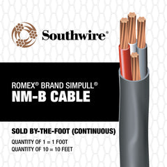 ROMEX ROMEX ROMEX8/3W/GRD1000R ROMEX NM-B 8/3 Copper w/Ground Non-Metallic Sheathed Branch Circuit Cable 1000ft Reel