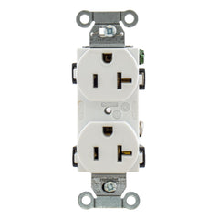 WIRING DEVICE-KELLEMS Wiring Device-Kellems BR20WHI Straight Blade Receptacle 125 VAC 20 A
