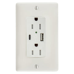 HUBBELL WIRING Wiring Device-Kellems USB15AC5W USB Charger Receptacle 125 V 15 A 1875 W