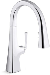 KOHLER KOHLER 22063-CP Graze Single Handle Pull Down Kitchen Faucet 1.5 GPM