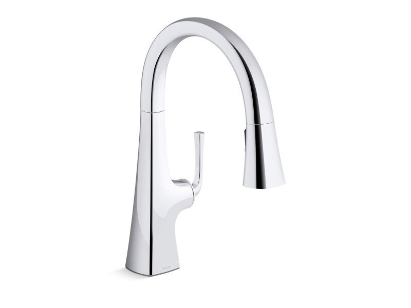 KOHLER KOHLER 22063-CP Graze Single Handle Pull Down Kitchen Faucet 1.5 GPM