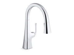 KOHLER KOHLER 22063-CP Graze Single Handle Pull Down Kitchen Faucet 1.5 GPM