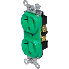 LEGRAND Pass & Seymour 5362GN Hard Use Spec-Grade Duplex Receptacle 20A 125 VAC Back and Side Wire Green