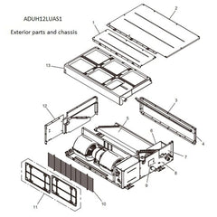 FUJITSU GENERAL AMERICA Fujitsu ADUH24LUAS1 Concealed Duct Indoor Unit 24000 BTU Multi Zone R-410A