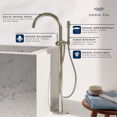 GROHE GROHE 24368000 Atrio Single-Handle Freestanding Tub Faucet with Hand Shower