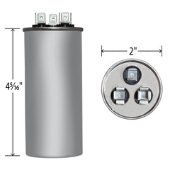 HEATINGVARIOUSMFG-GENERIC HEATINGVARIOUSMFG-GENERIC 40/7.5MFD-440V Dual Rated Motor Run Capacitor