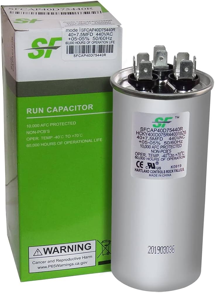 HEATINGVARIOUSMFG-GENERIC HEATINGVARIOUSMFG-GENERIC 40/7.5MFD-440V Dual Rated Motor Run Capacitor