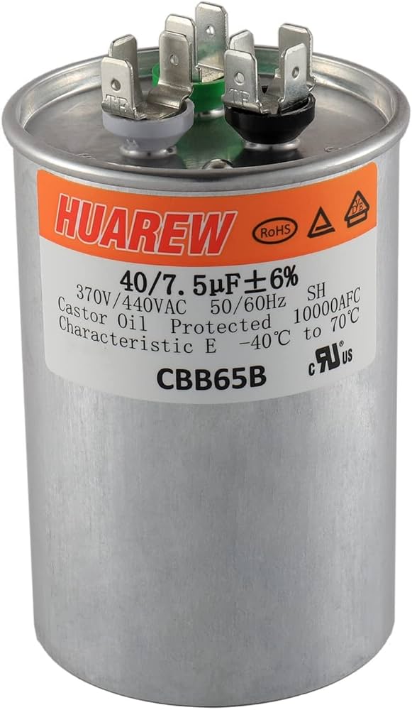 HEATINGVARIOUSMFG-GENERIC HEATINGVARIOUSMFG-GENERIC 40/7.5MFD-440V Dual Rated Motor Run Capacitor