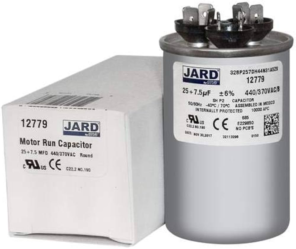 HEATINGVARIOUSMFG-GENERIC HEATINGVARIOUSMFG-GENERIC 25/7.5MFD-440V Dual Run Capacitor