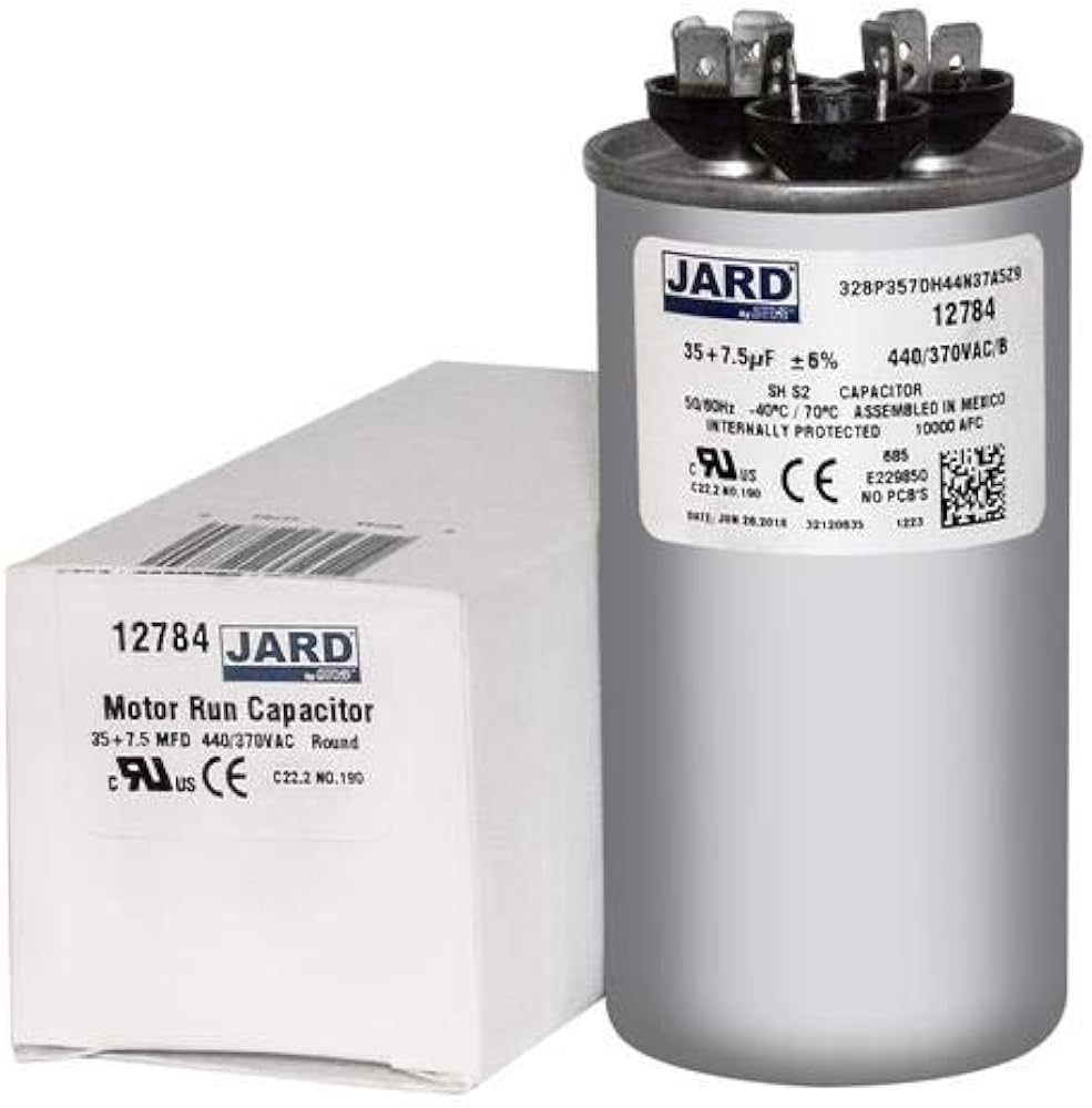 HEATINGVARIOUSMFG-GENERIC HEATINGVARIOUSMFG-GENERIC 35/7.5MFD-440V Dual Section Motor Run Capacitor