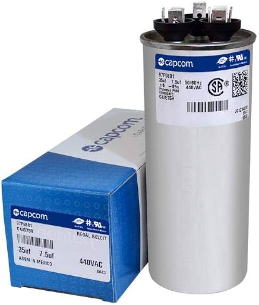 HEATINGVARIOUSMFG-GENERIC HEATINGVARIOUSMFG-GENERIC 35/7.5MFD-440V Dual Section Motor Run Capacitor