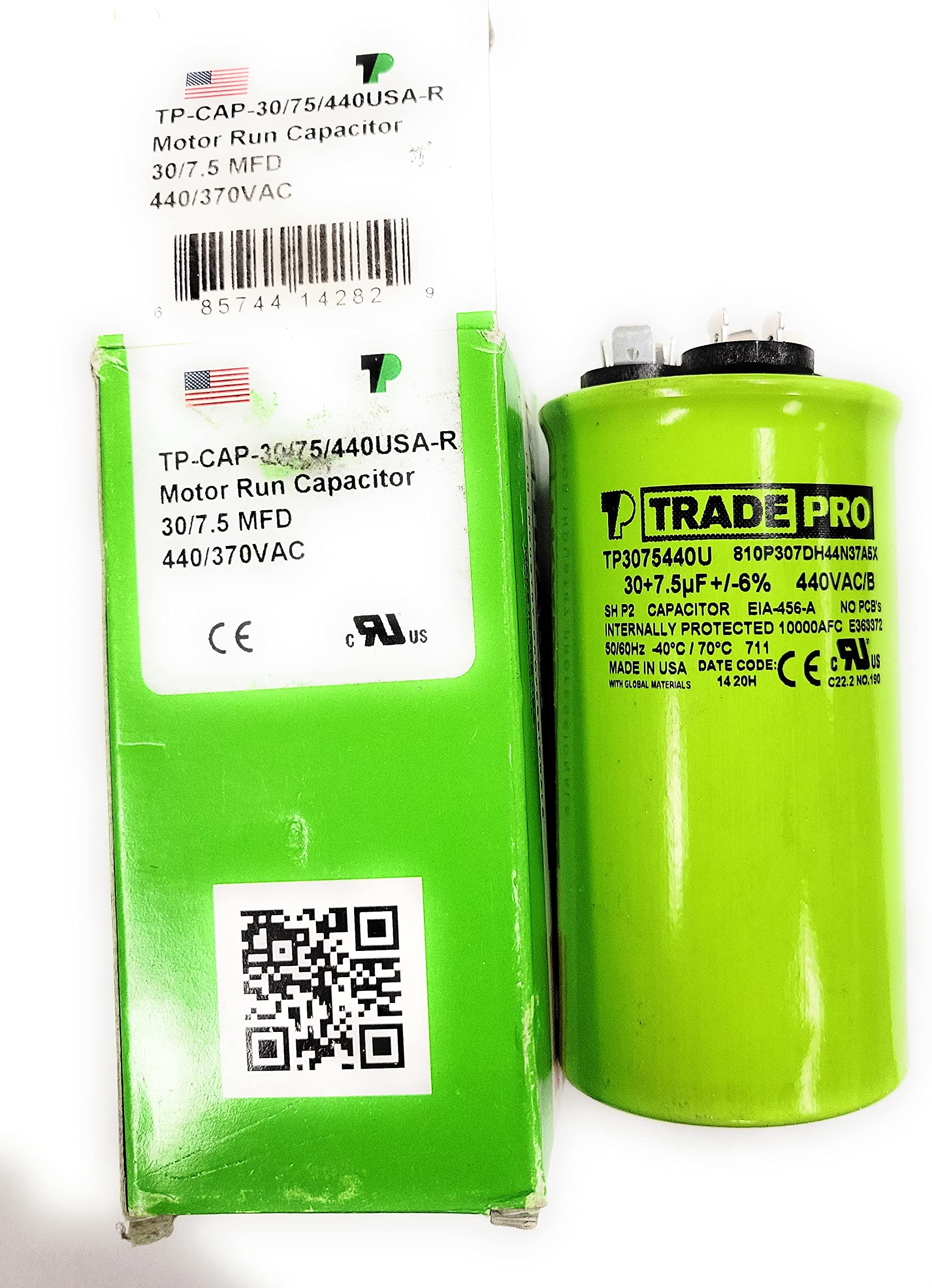 HEATINGVARIOUSMFG-GENERIC HEATINGVARIOUSMFG-GENERIC 30/7.5MFD-440V Motor Run Capacitor
