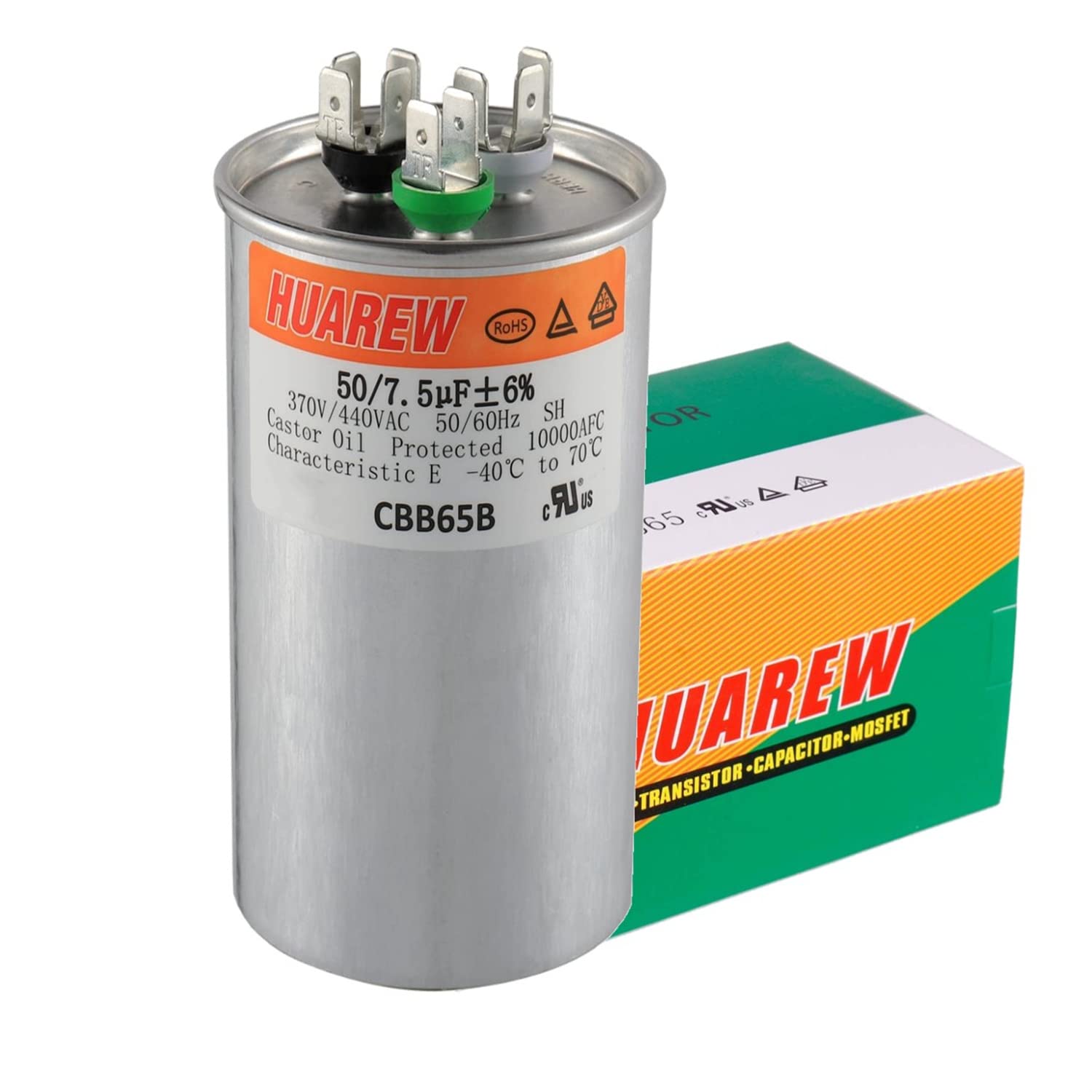 HEATINGVARIOUSMFG-GENERIC HEATINGVARIOUSMFG-GENERIC 50/7.5MFD-440V Dual Run Capacitor