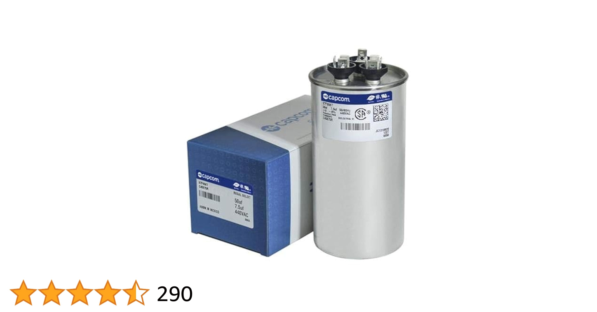 HEATINGVARIOUSMFG-GENERIC HEATINGVARIOUSMFG-GENERIC 50/7.5MFD-440V Dual Run Capacitor