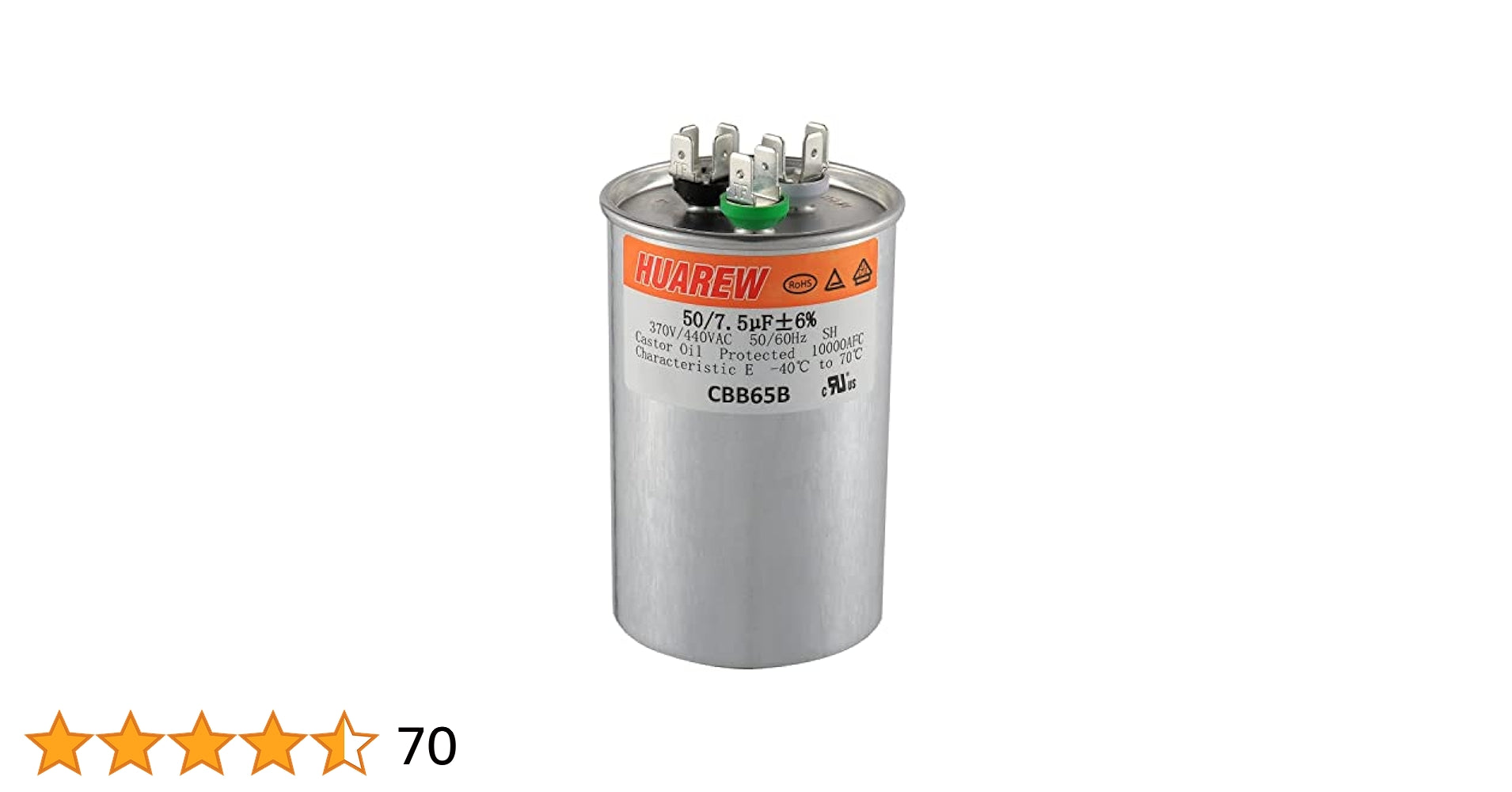HEATINGVARIOUSMFG-GENERIC HEATINGVARIOUSMFG-GENERIC 50/7.5MFD-440V Dual Run Capacitor