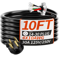 HEATINGVARIOUSMFG-GENERIC HEATINGVARIOUSMFG-GENERIC DC4-30-10 Clothes Dryer Power Cord