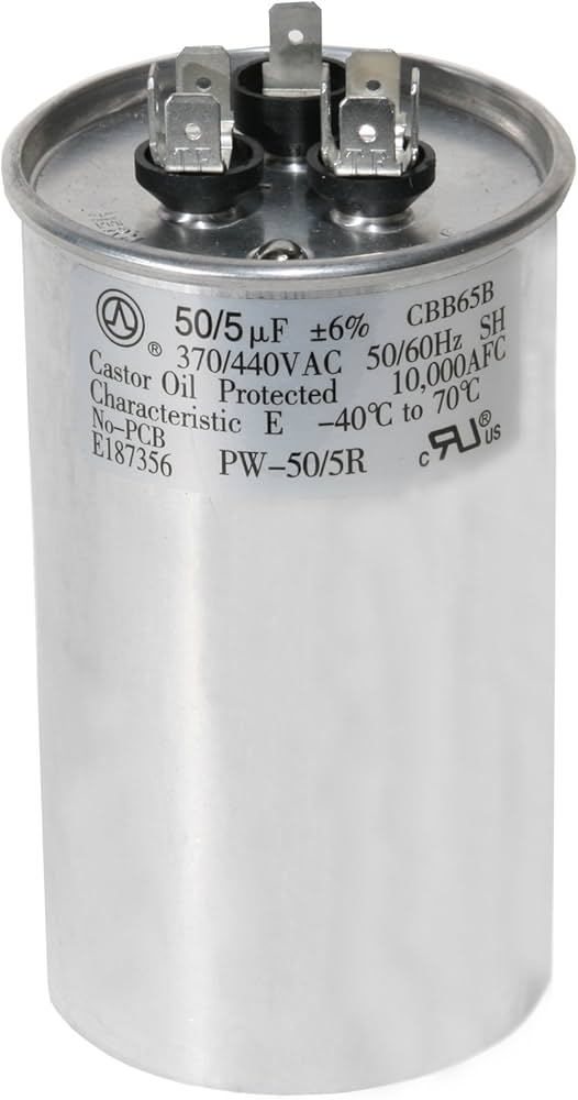 HEATINGVARIOUSMFG-GENERIC HEATINGVARIOUSMFG-GENERIC 50/5MFD-440V Dual Run Capacitor