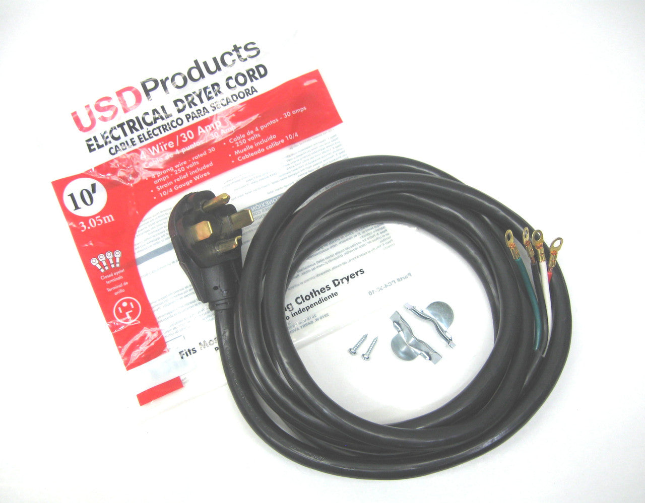 HEATINGVARIOUSMFG-GENERIC HEATINGVARIOUSMFG-GENERIC DC4-30-5 5' 4 Wire 30 Amp Dryer Cord