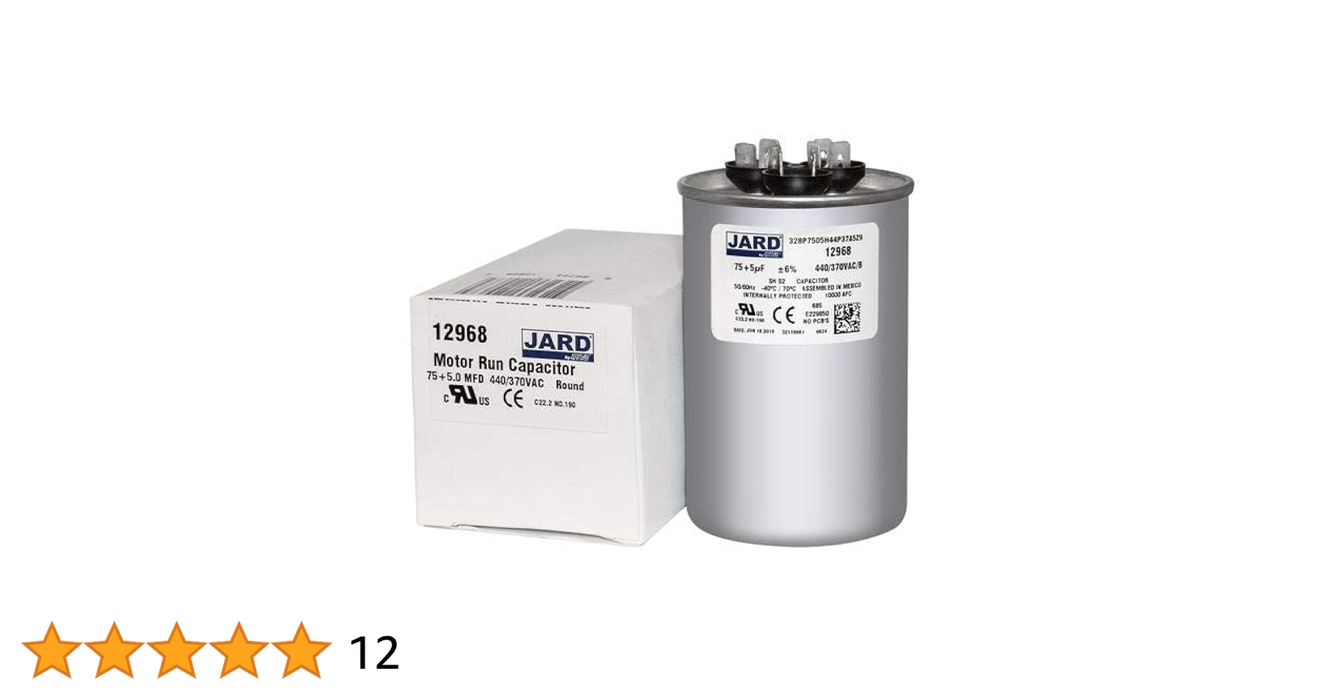 HEATINGVARIOUSMFG-GENERIC Heatingvariousmfg-generic 75/5MFD-440V Motor Dual Run Capacitor Round