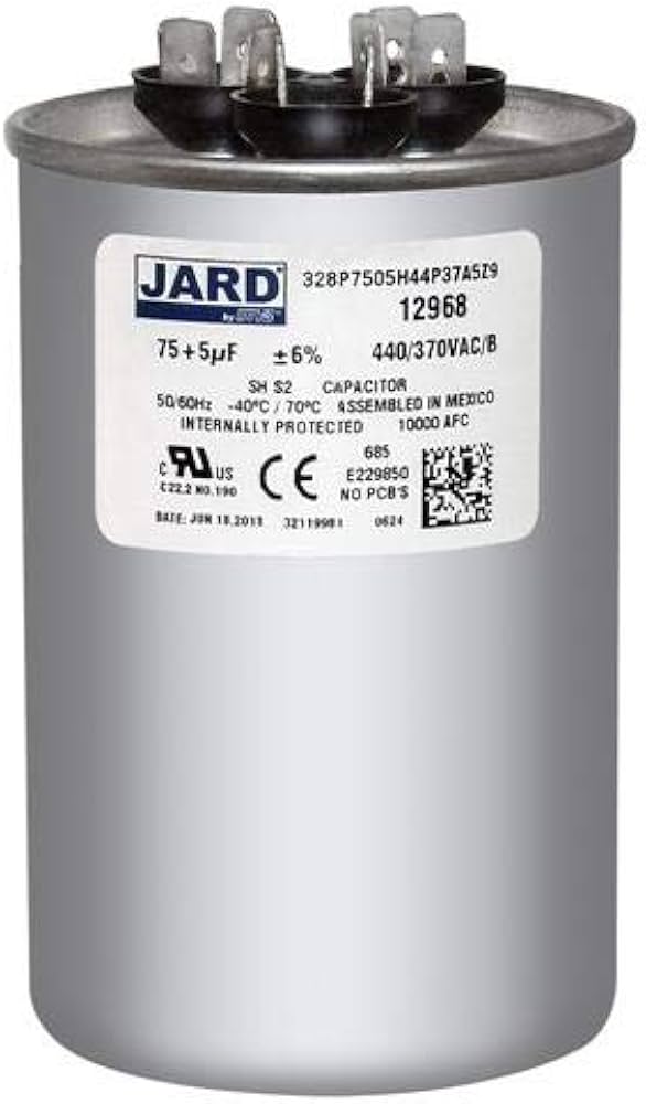 HEATINGVARIOUSMFG-GENERIC Heatingvariousmfg-generic 75/5MFD-440V Motor Dual Run Capacitor Round