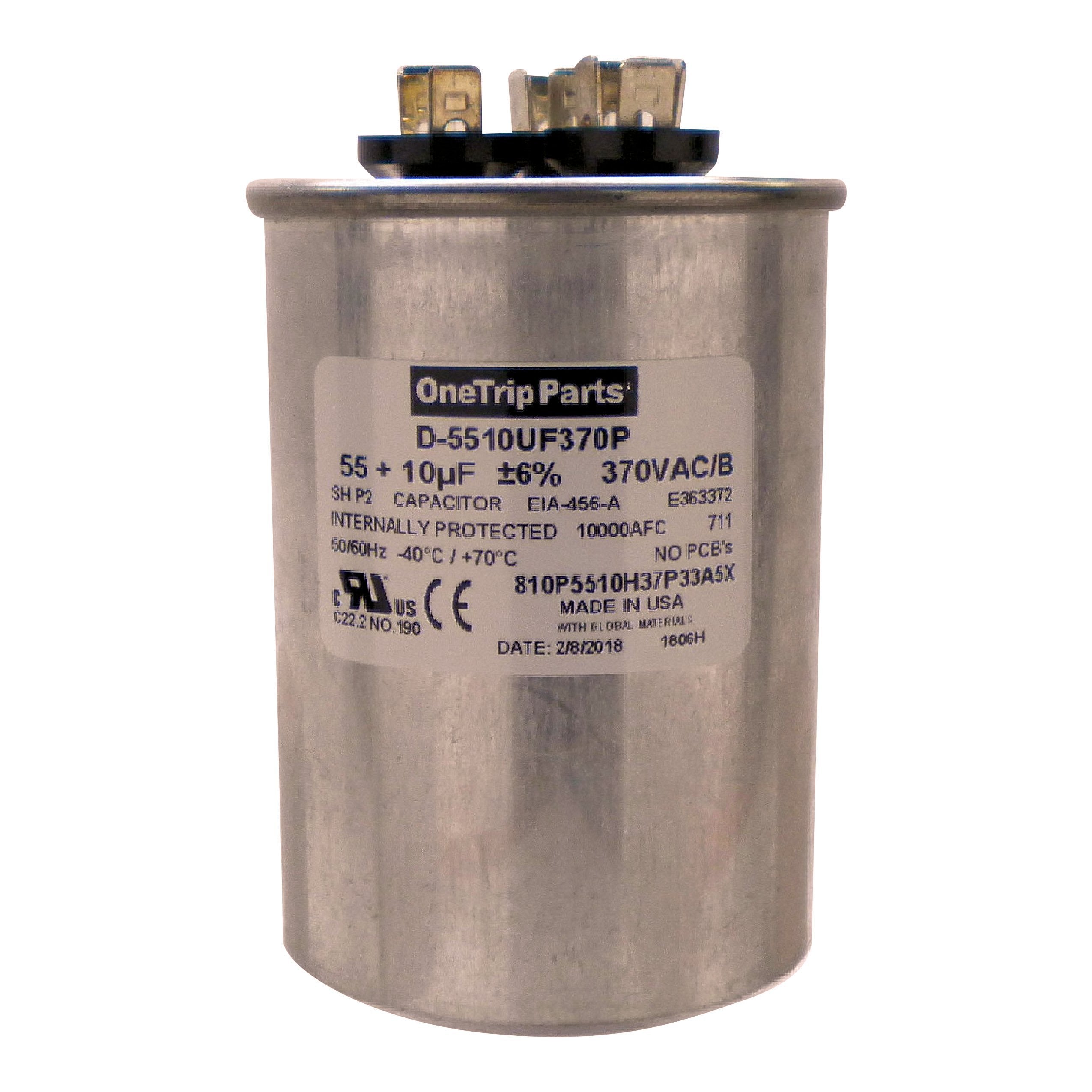 HEATINGVARIOUSMFG-GENERIC HEATINGVARIOUSMFG-GENERIC 55/10MFD-440V Dual Run Capacitor