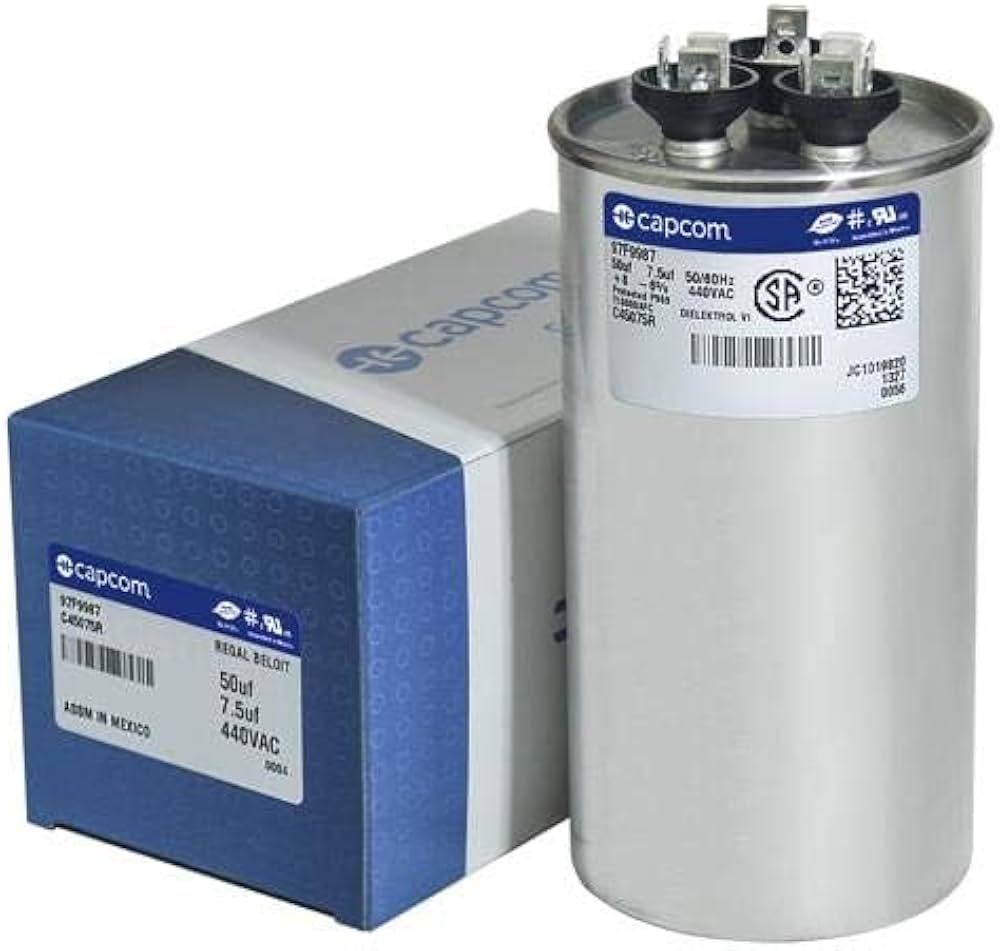 HEATINGVARIOUSMFG-GENERIC HEATINGVARIOUSMFG-GENERIC 75/7.5MFD-440V Round Dual Run Capacitor