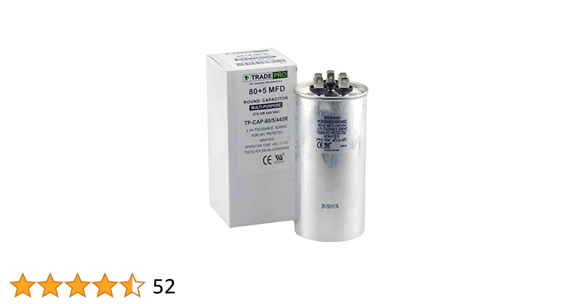HEATINGVARIOUSMFG-GENERIC HEATINGVARIOUSMFG-GENERIC 80/5MFD-440V Capacitor