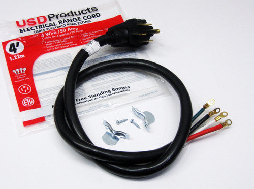 HEATINGVARIOUSMFG-GENERIC HEATINGVARIOUSMFG-GENERIC RC3-50-4 Range Oven Electric Power Cord 3 Prong Wire 50 Amp 4 Foot
