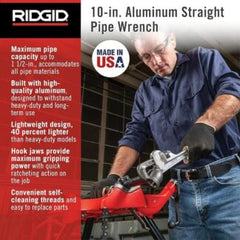 RIDGID RIDGID TOOLS 31090(810) 10 Aluminum Straight Pipe Wrench