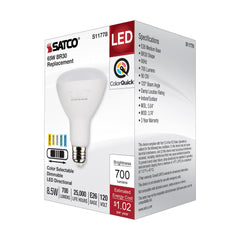 SATCO-NUVO SATCO S11778 Dimmable Lamp 8.5 W 65 W Incandescent Equivalent E26 Medium Lamp Base BR30 Shape