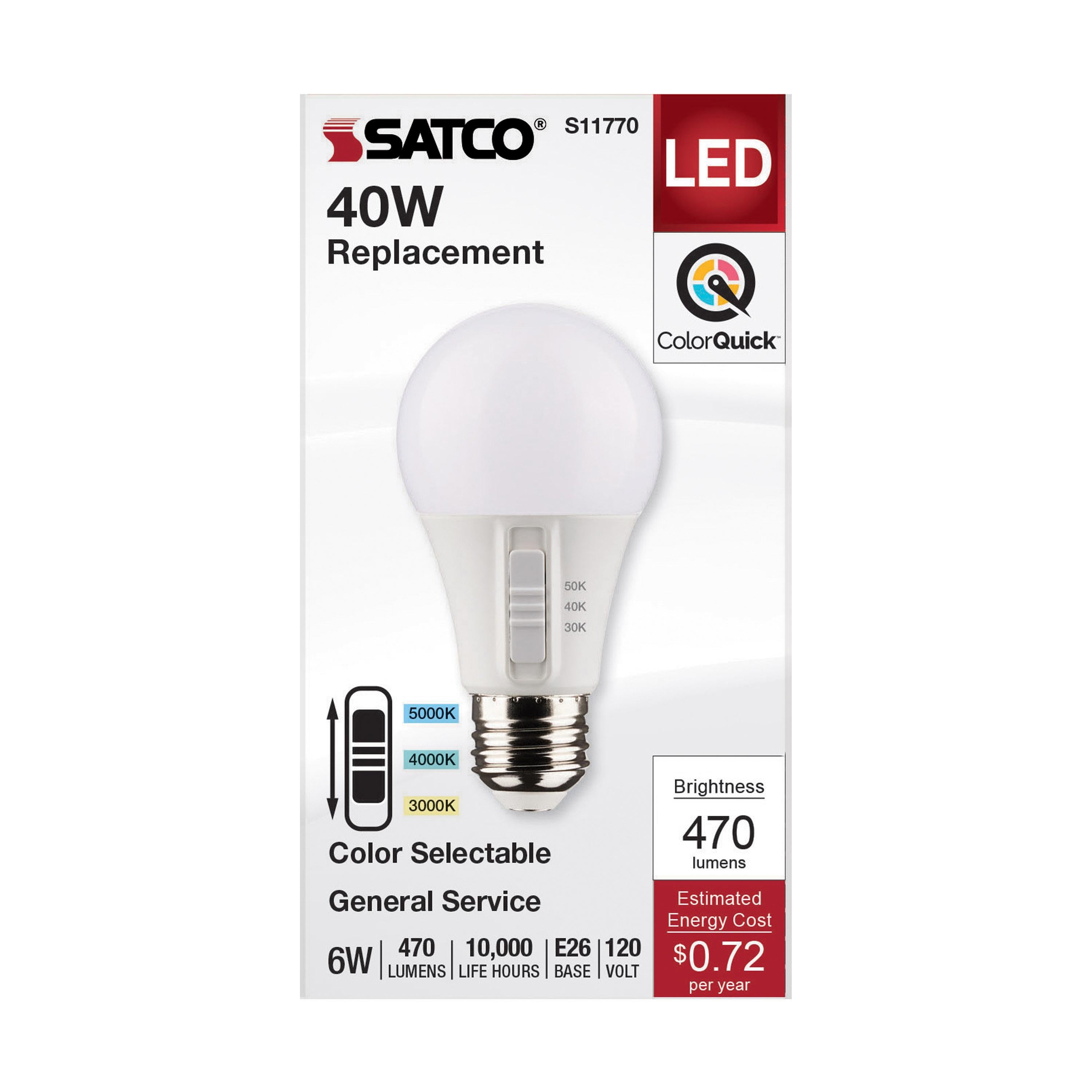 SATCO-NUVO SATCO S11770 Non-Dimmable Type A Lamp 6 W 40 W Incandescent Equivalent