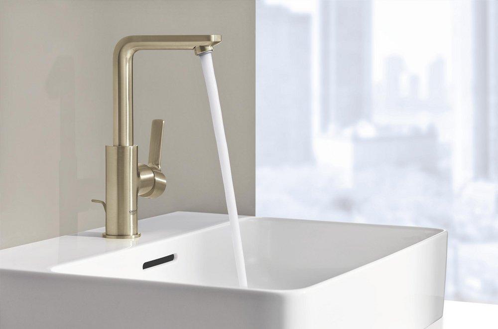 GROHE GROHE 23825ENA Lineare Single Handle Monoblock Bathroom Sink Faucet in Brushed Nickel