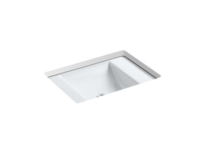 KOHLER Kohler K-2838-0 Ledges Enameled Cast Iron Single-Bowl Rectangular Undermount Bathroom Sink 22-1/2 in L x 16-1/8 in W