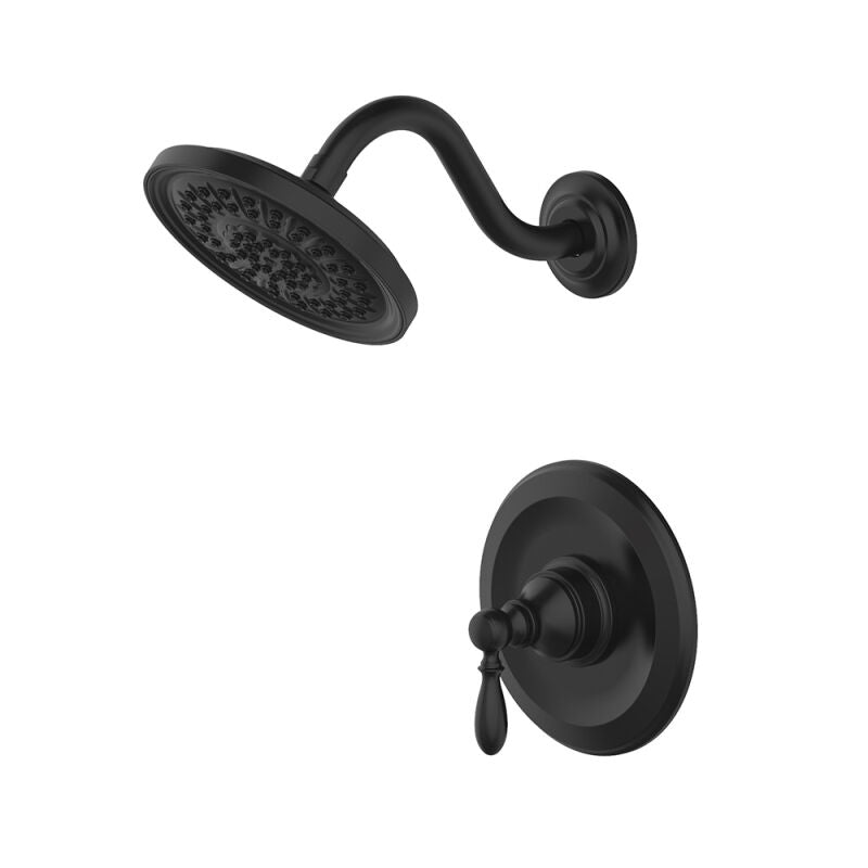 LUXART Luxart EB511TOV-BLM Embellish Matte Black 1.8 GPM Single Lever Handle Shower Trim Kit
