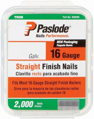 PASLODE Paslode 650287 Galvanized Finish Nail 2.5in 16G 2000ct