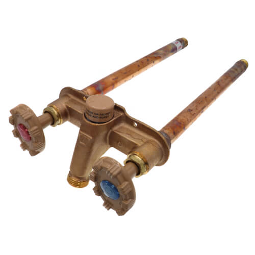 WOODFORD Woodford 22CP-10-MH Model 22 10 1/2 MPT x Sweat Inlet Hot & Cold Anti-Siphon Wall Faucet w/ Metal Handle