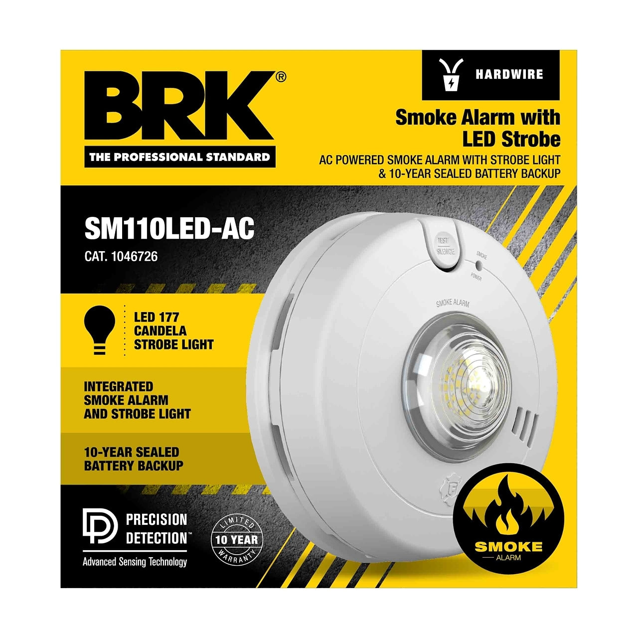 BRK BRK 1046726 Hardwired Smoke Alarm with LED Strobe