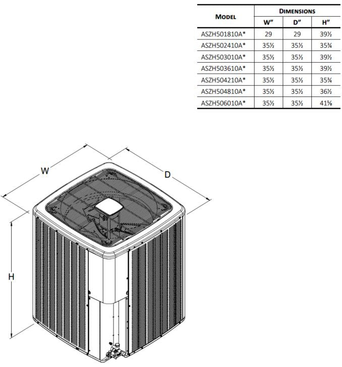 AMANA Amana ASZH504210 Split Heat Pump 15.2 SEER2 (3.5 Ton) Replacement MPN