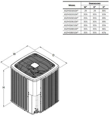 AMANA Amana ASZH504210 Split Heat Pump 15.2 SEER2 (3.5 Ton) Replacement MPN