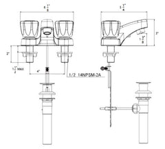 HUNTINGTON BRASS Huntington Brass W4310001-2 Bathroom Sink Faucet 1.2 GPM 4 Centerset