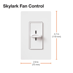 SKYLARK Skylark SFSQ-F-WH 1-Pole 1.5 Amp 120 VAC 3-Speed White Slide to Off Fan Speed Controller