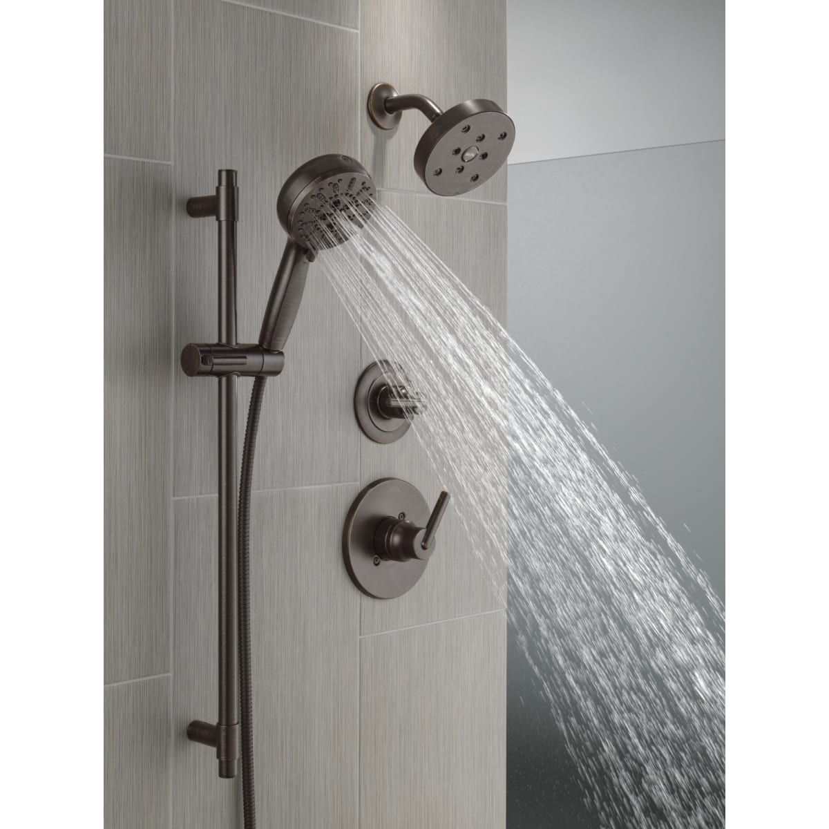 DELTA FAUCET Delta 51584-RB Universal Showering Components: 7-Setting Slide Bar Hand Shower with Cleaning Spray