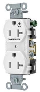 HUBBELL Hubbell BR20C1WHI Controlled 20A 125V (Back/Side Wired Duplex) Replacement MPN