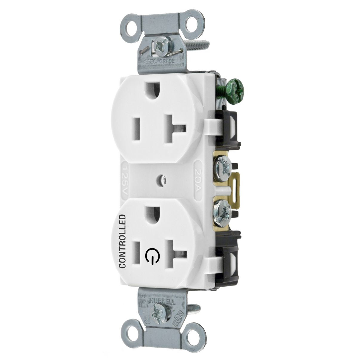HUBBELL Hubbell BR20C1WHI Controlled 20A 125V (Back/Side Wired Duplex) Replacement MPN
