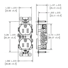 HUBBELL WIRING Hubbell Wiring Device-Kellems CR15WHITR Tamper Resistant Duplex Receptacle 15A 125V Standard