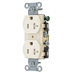 HUBBELL WIRING Hubbell Wiring Device - Kellems CR20LATR Straight Blade Tamper-Resistant Duplex Receptacle 20A 125V 5-20R