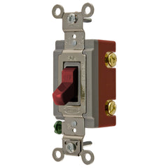 HUBBELL WIRING Hubbell HBL1221R 20A 120/277V SP Red Toggle Switch Extra Heavy Duty Industrial Series